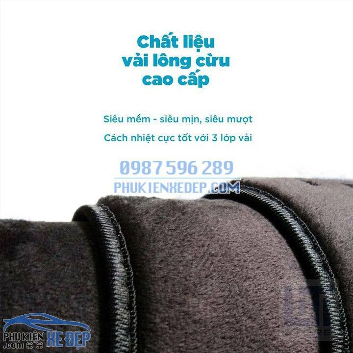 Thảm chống nóng taplo xe GRAND i10 chất liệu Nhung Lông cừu 3 lớp chống Trượt, đặt hàng ghi chú rõ Năm sản xuất của xe