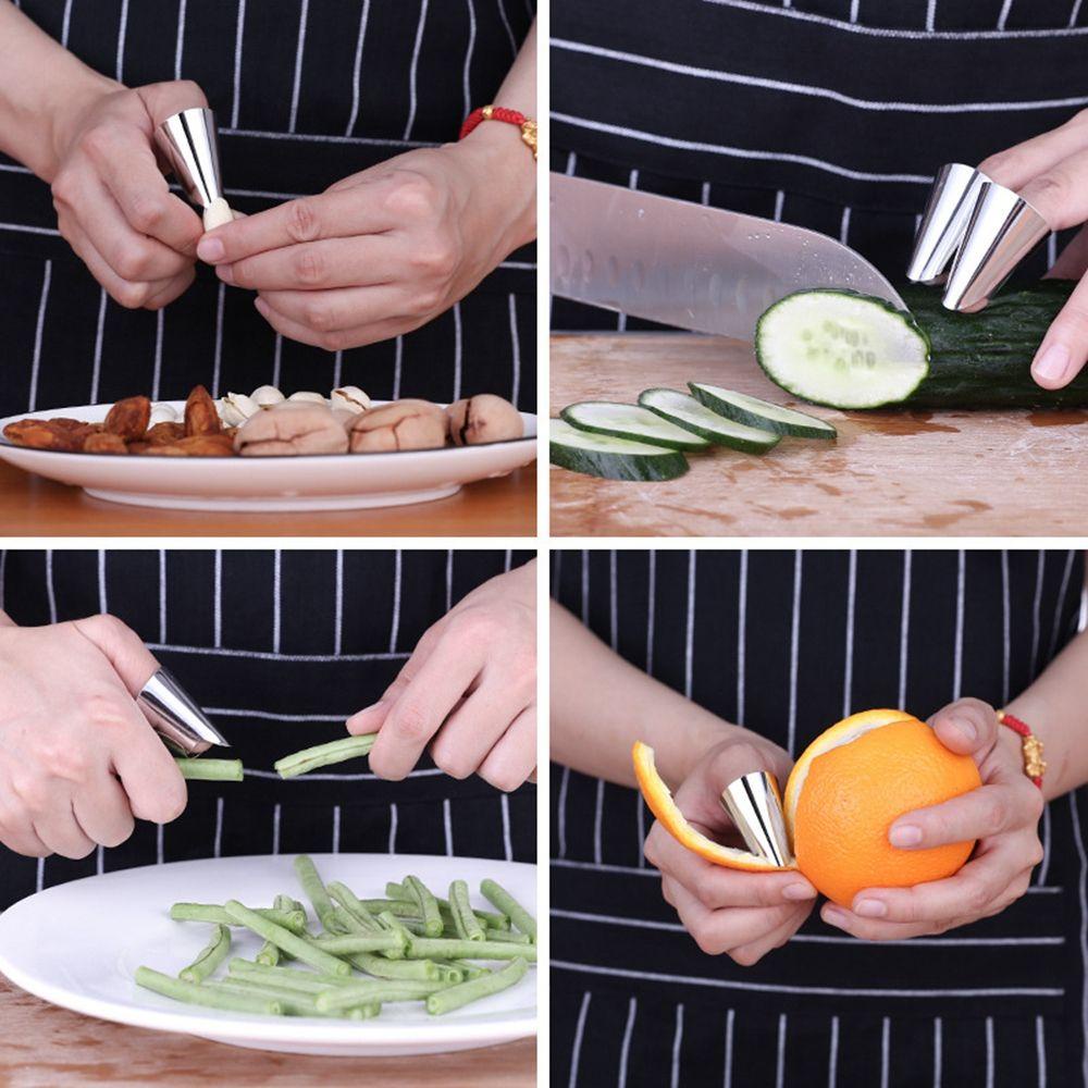 YIYU Dụng Cụ Bảo Vệ Ngón Tay Bằng Thép Không Gỉ Khi Cắt Thực Phẩm