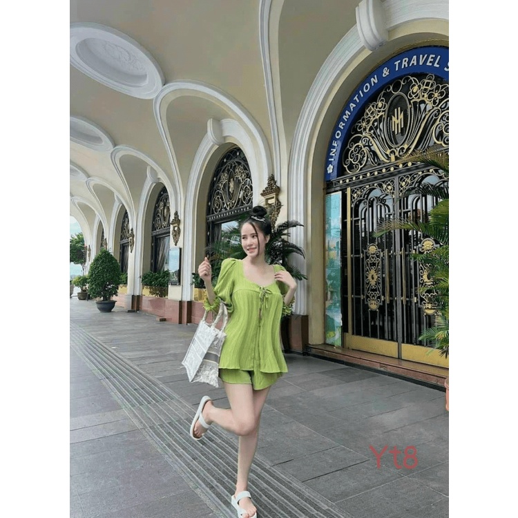 SÉT ĐÙI NỮ CHẤT LIỆU XỐP MẶC CỰC MÁT PHỐI NHÚN HÀI HÒA TÔN DÁNG SÁNG DA TH