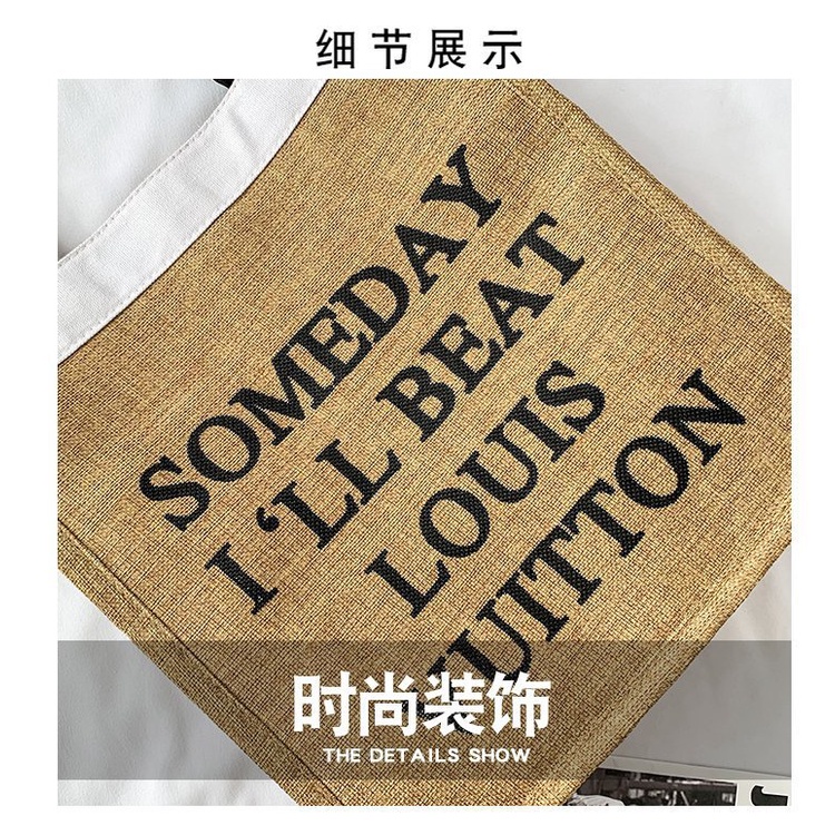 Túi Xách Tote Vải Lanh Kích Cỡ Lớn Phong Cách Thời Trang Hàn Quốc 2022 Cho Nữ