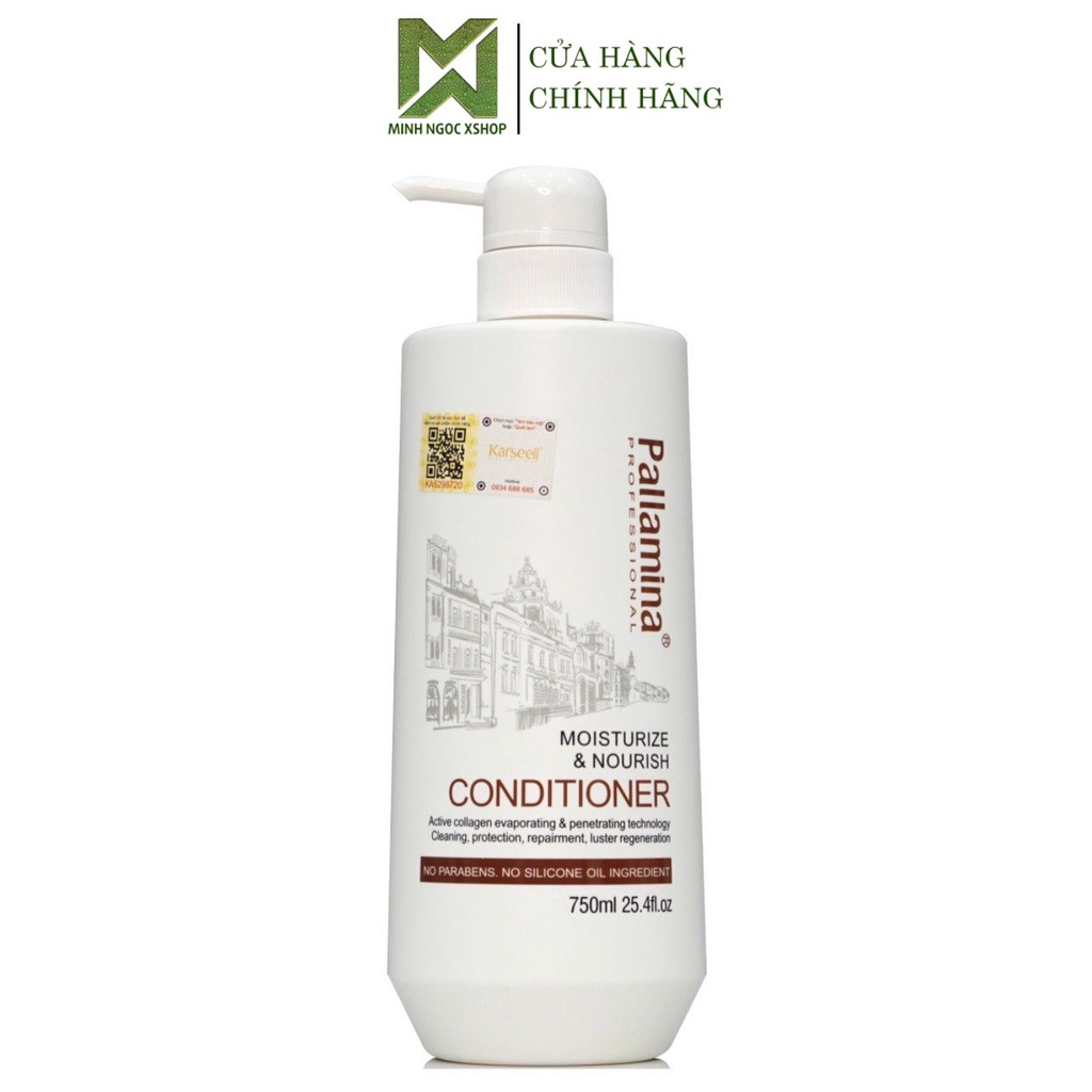 Dầu xả siêu phục hồi PALLAMINA MOISTURIZE &amp; NOURISH CONDITIONER 750ml dưỡng tóc mềm mượt