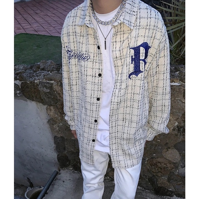 Áo khoác sơ mi caro tay dài thời trang cho nam