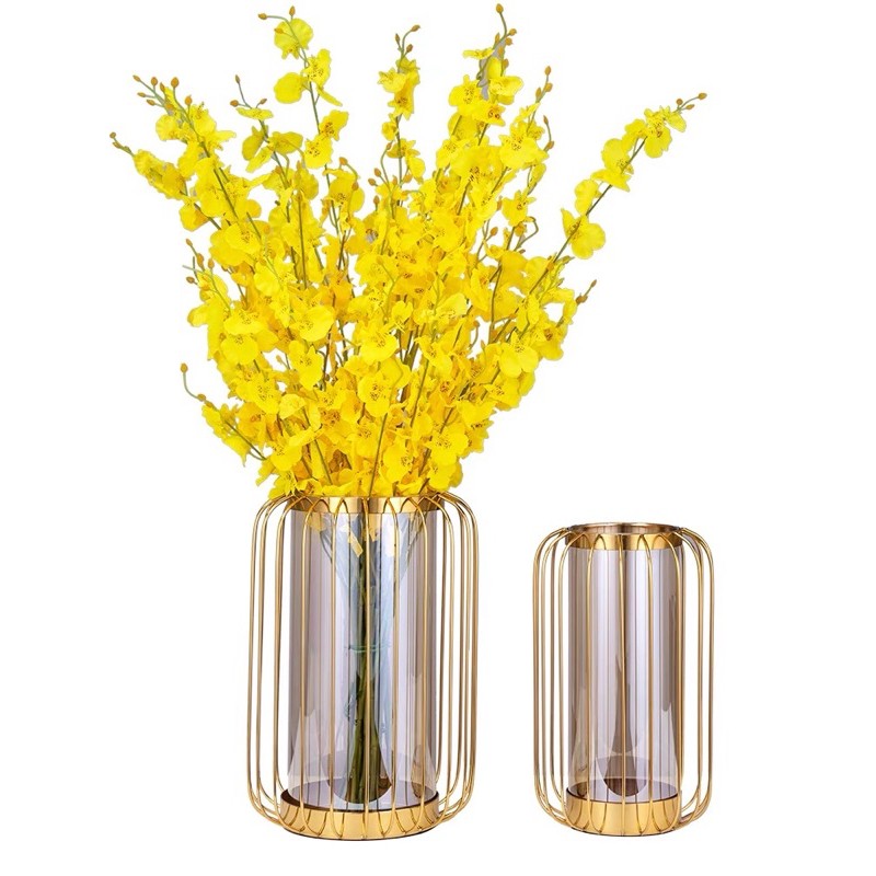 🌼Bộ 2 Bình thủy tinh Golden Royal Decor Nội Thất Phòng Khách hiện đại 🌼🍁Lọ hoa trang trí để bàn đẹp giá rẻ🍁✨F20Beauty✨