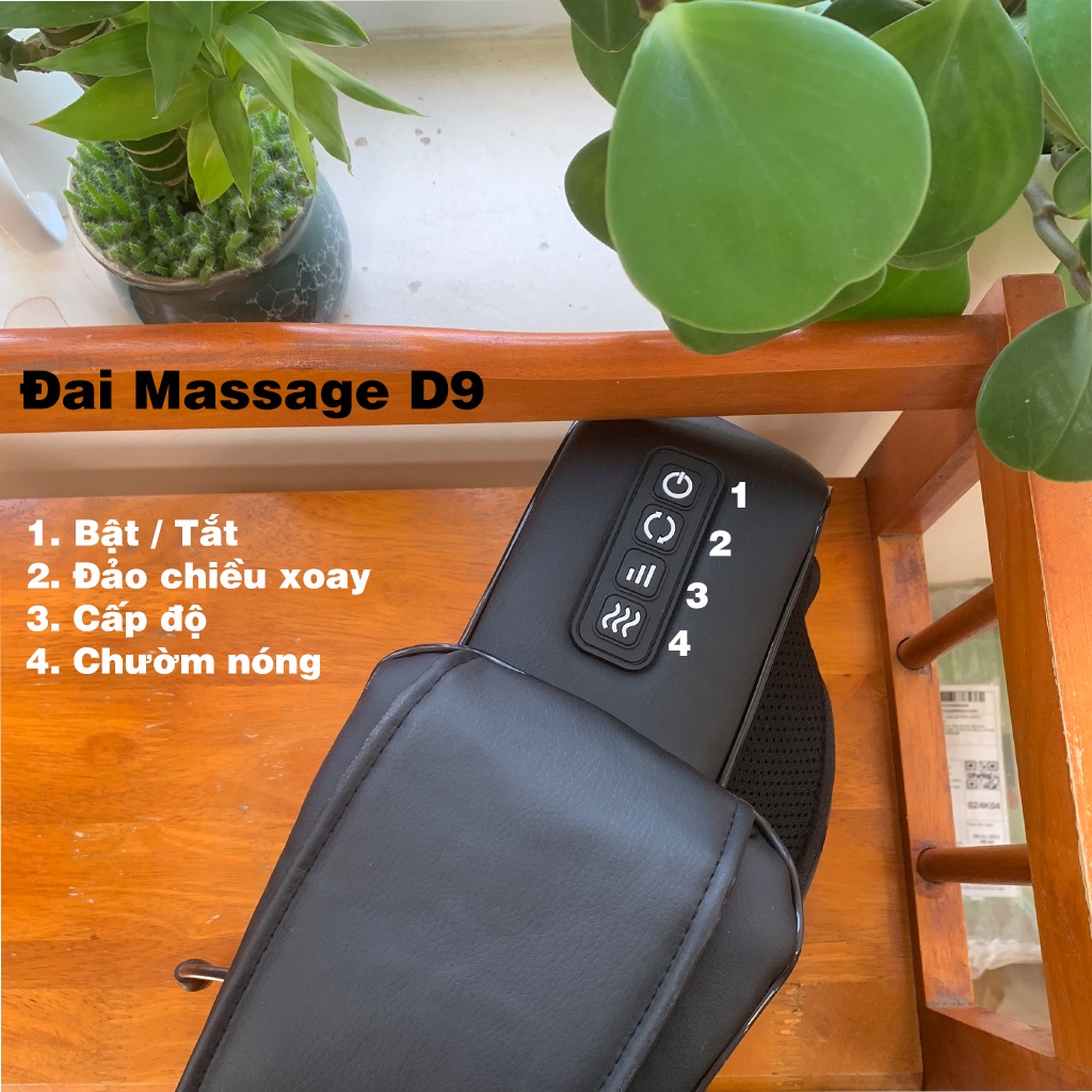 Đai massage cổ vai gáy hồng ngoại JVJ D9, hỗ trợ giảm đau vai gáy, bụng, cổ, lưng eo, tay chân- BH 12T