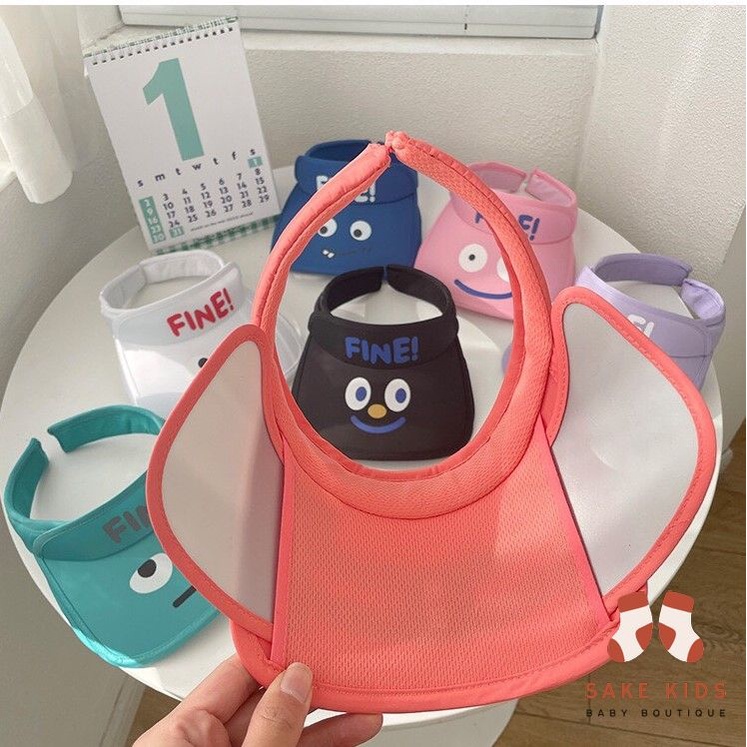 Mũ vành rộng đi biển mùa hè cho bé trai bé gái từ 2-5 tuổi nhiều màu FINE dễ thương có chống tia UV phong cách Hàn Quốc
