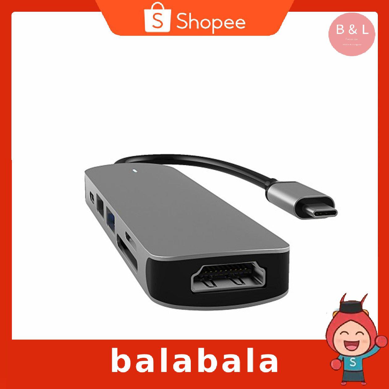 Bộ Chuyển Đổi Hub Usb Type C Đa Năng 6 Trong 1 Hub 4k