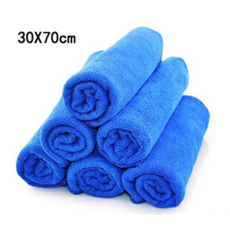 1 Khăn Sợi Nhỏ Màu Xanh Dương 30Cm x 30Cm Lau Xe Hơi