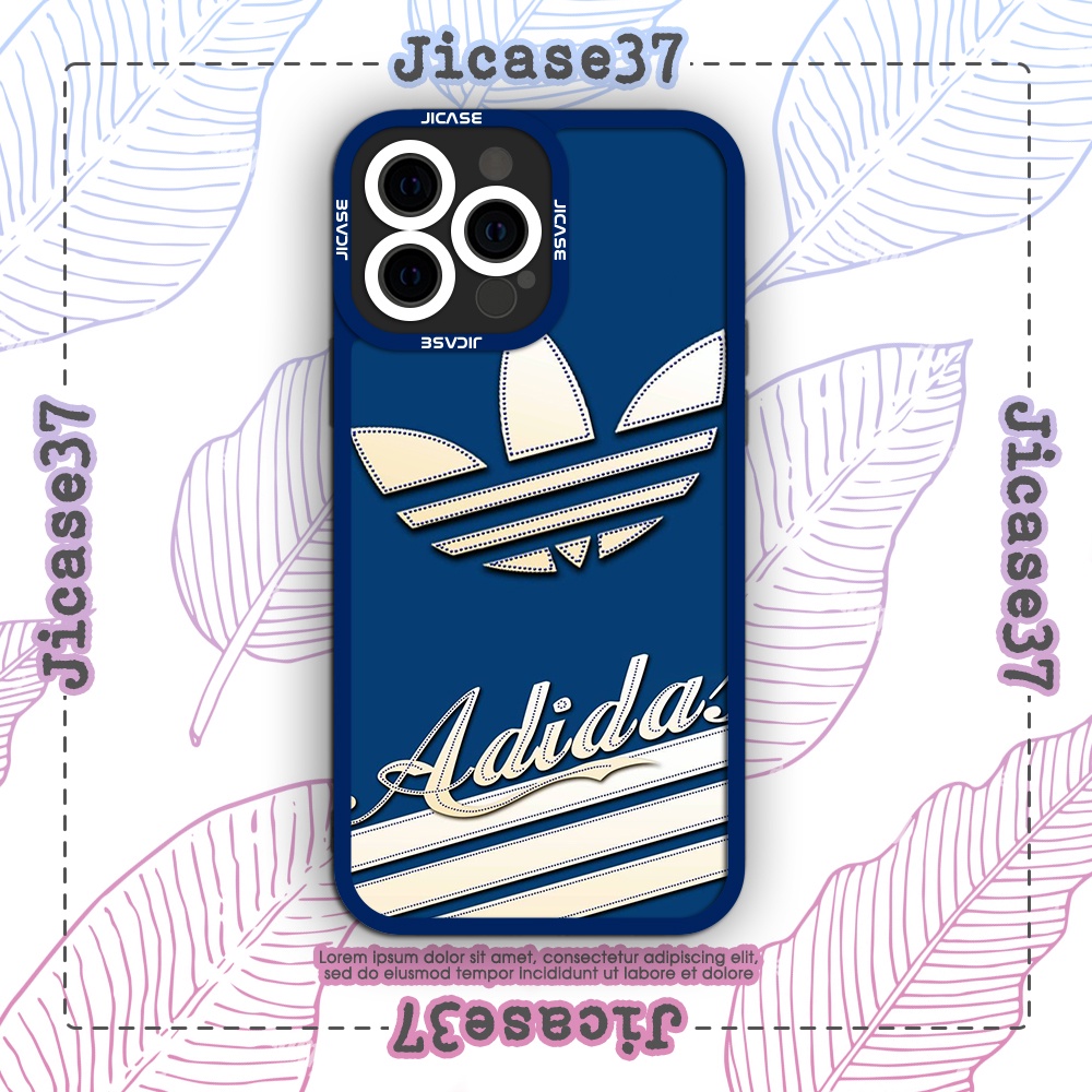 Ốp lưng iphone cạnh vuông Jicase adidas in 3d thêu da 6plus/6s/6splus/7/7plus/8/8plus/x/xs/11/12/pro/max/plus/promax