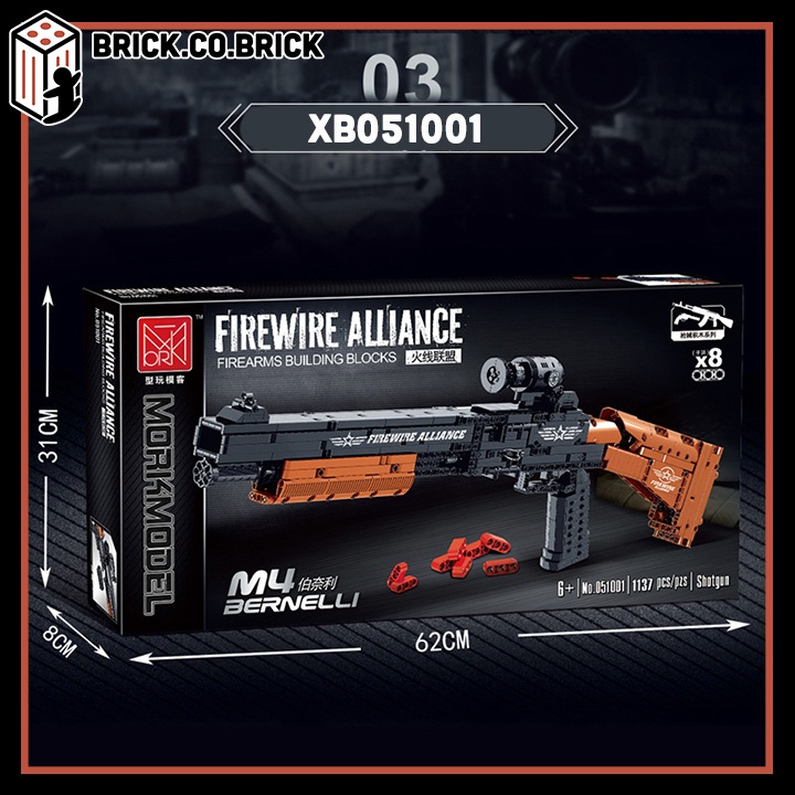 Pubg Mô Hình Đồ Chơi Vũ Khí Quân Đội Xếp Hình Military Army Firewire  M4 Bernelli 051001- 051005