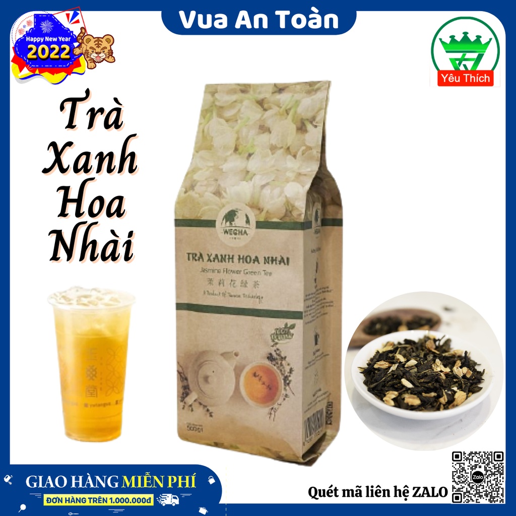 Trà Xanh Hoa Nhài, Trà Lài, Trà Nhài, Lục Trà, Thương Hiệu Wecha Cao Cấp 500gr Tinh Hoa Trà Việt