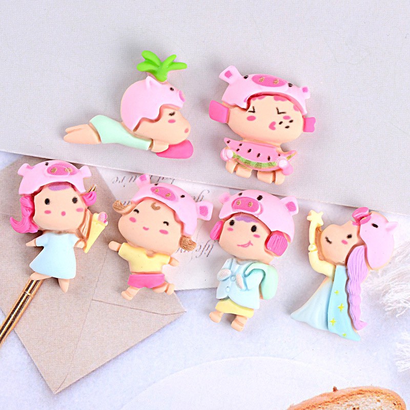 Hình charm, sticker thiên thần đá nhựa cứng 3D gắn dép/ốp điện thoại trang trí(C1)