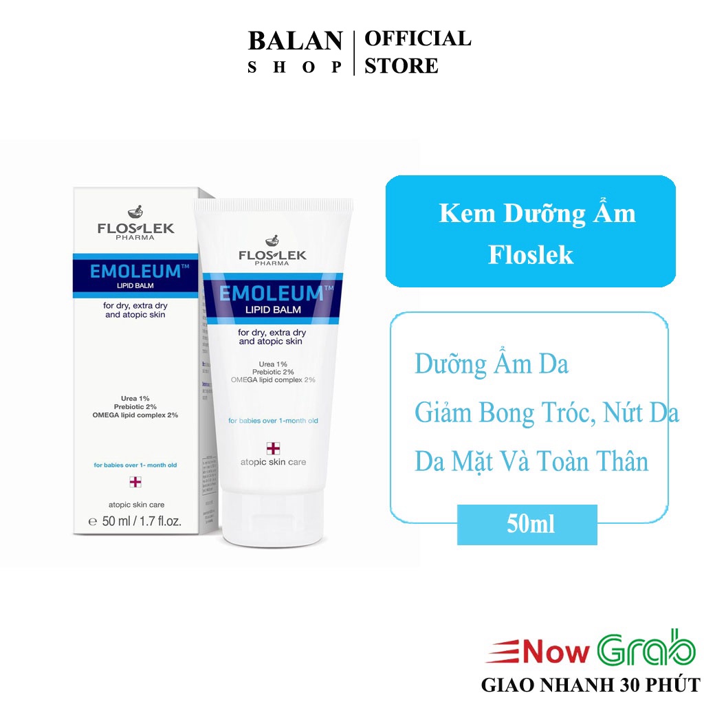 Floslek Emolient Lipid - Kem Dưỡng Ẩm Dịu Nhẹ , Ngăn Ngừa Bong Tróc Da 50ml