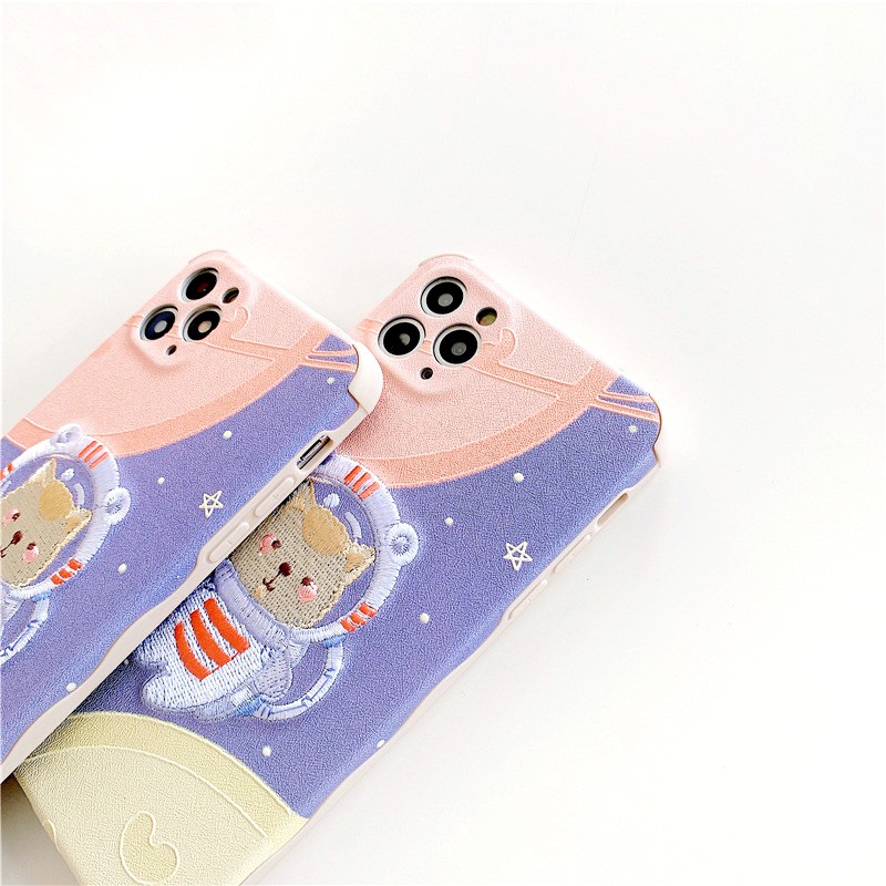 Ốp lưng iphone Cat Planet thêu viền chống va đập 5/5s/6/6plus/6s/6splus/7/7plus/8/8plus/x/xs/11/12/pro/max/plus/promax | BigBuy360 - bigbuy360.vn