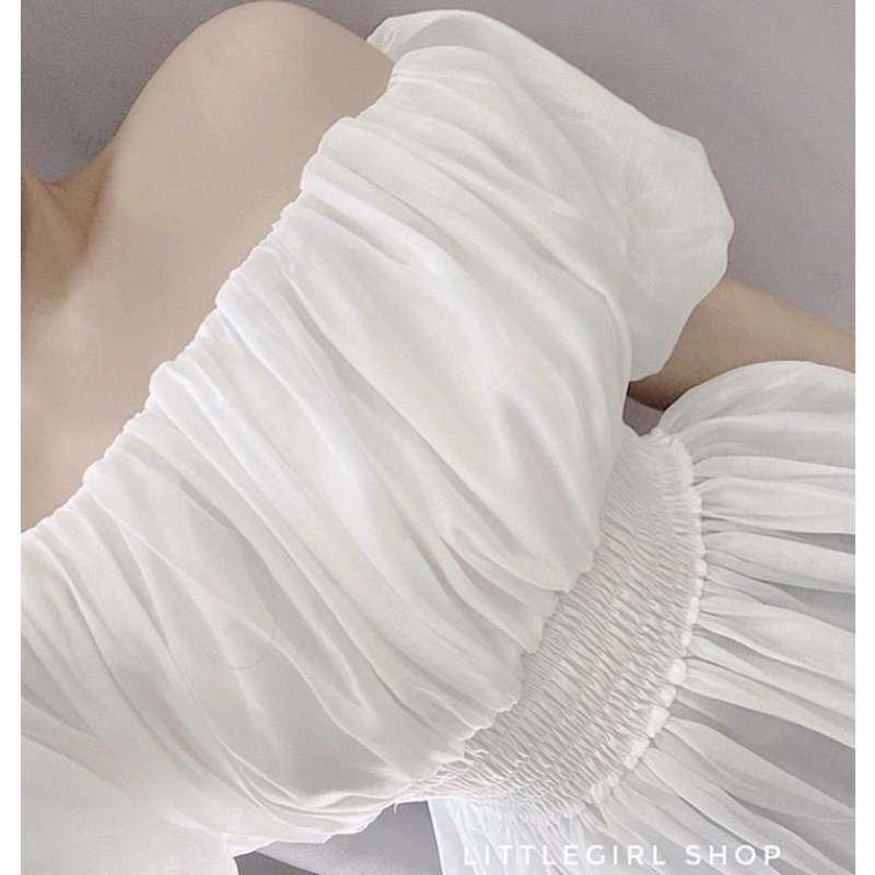 ÁO TRỄ VAI BỒNG NHÚN EO KÈM ẢNH THẬT B17