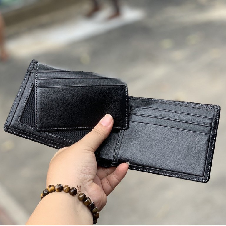 Ví Da Nam Basic Cao Cấp Ngăn Dây Kéo Ngăn Hình Ngăn Lá Nhỏ