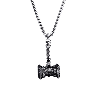 Vòng cổ hip hop thời trang cá tính vòng cổ titan thép vòng cổ nam nữ Hip hop jewelry Vòng cổ Hip Hop nam Vòng cổ nam European and American titanium steel necklace men's and women's trend retro hammer dark world pendant men's personality hip hop Pendant