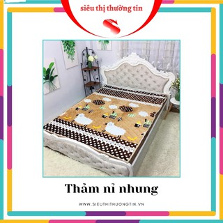 Thảm Nỉ Nhung Trải giường Loại 1 , Thảm Đa Năng  [ Siêu Giày , Siêu Ấm ]
