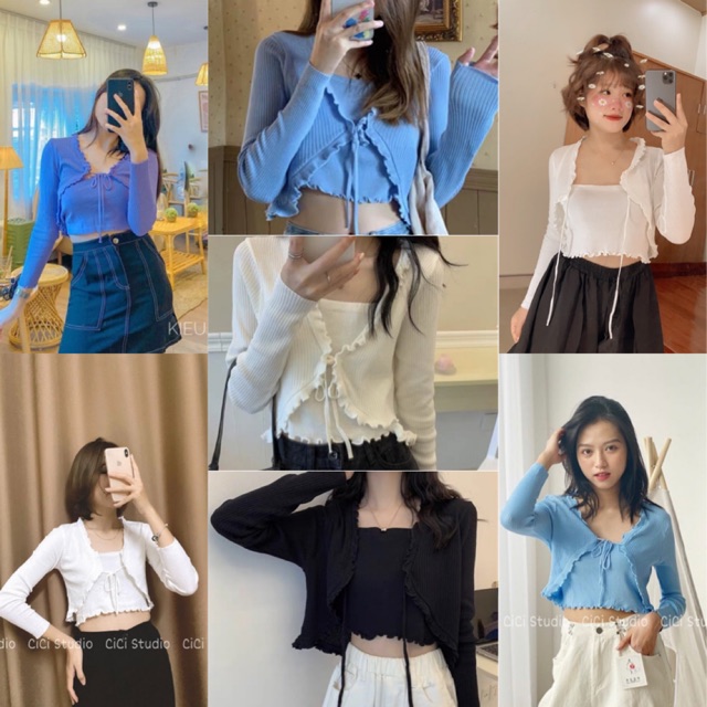 NEW 2021 Set Áo len AMY SET tay dài tặng kèm thêm áo ống viền full đủ 4 màu dễ mix form chuẩn thiết 