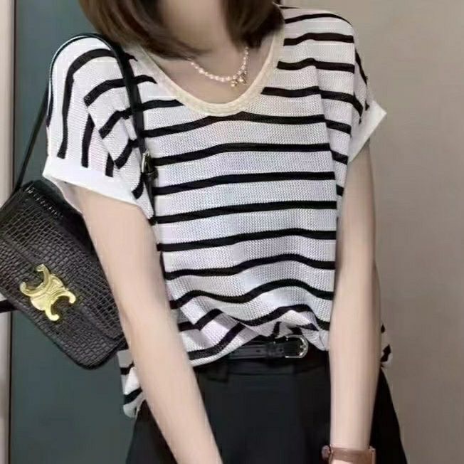 Áo Len Lưới Tay Ngắn Cổ Viền Xích Thời Thượng | Smide Clothing