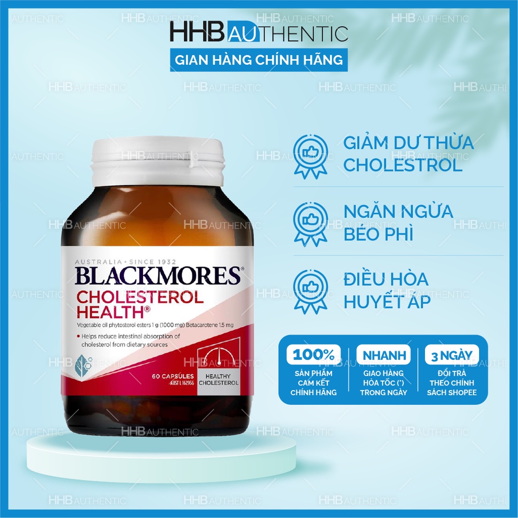 Viên uống giảm mỡ máu Blackmores Cholesterol Health - Xuất xứ Úc