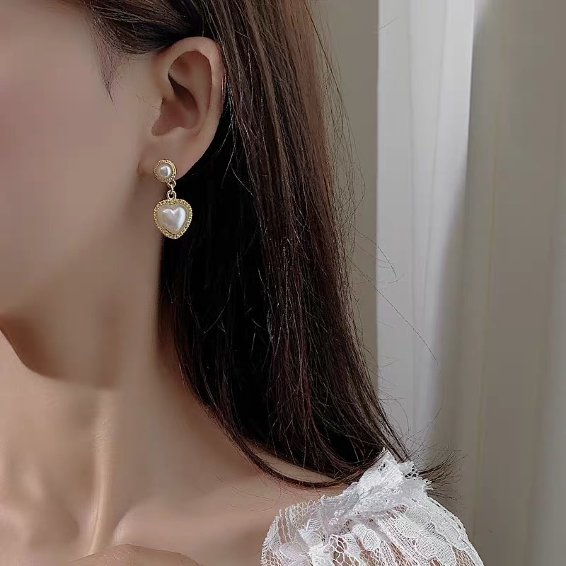 Khuyên Tai Nữ Dáng Dài Phối Ngọc Trai Thời Trang Phong Cách Hàn Quốc