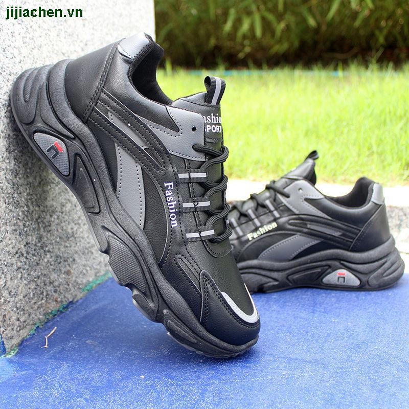 Giày thể thao trắng cổ thấp khử mùi thoáng khí chống thấm nước thời trang thu đông cho nam