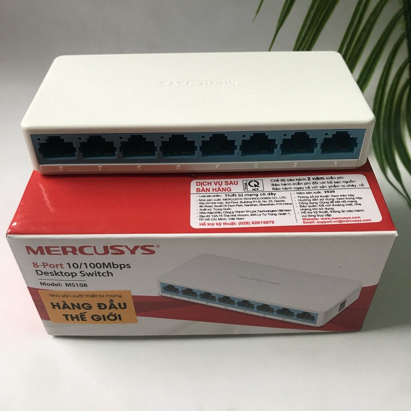 Bộ Chia Mạng 8 Cổng Mercusys MS108 - 10/100Mbps Hàng Mới Chính Hãng BH24T