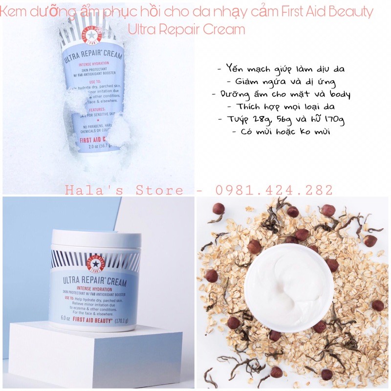 Kem dưỡng ẩm phục hồi cho da nhạy cảm First Aid Beauty Ultra Repair Cream