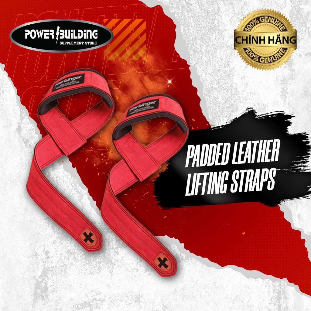 Phụ kiện tập luyện-Harbinger Padded Leather Lifting Straps