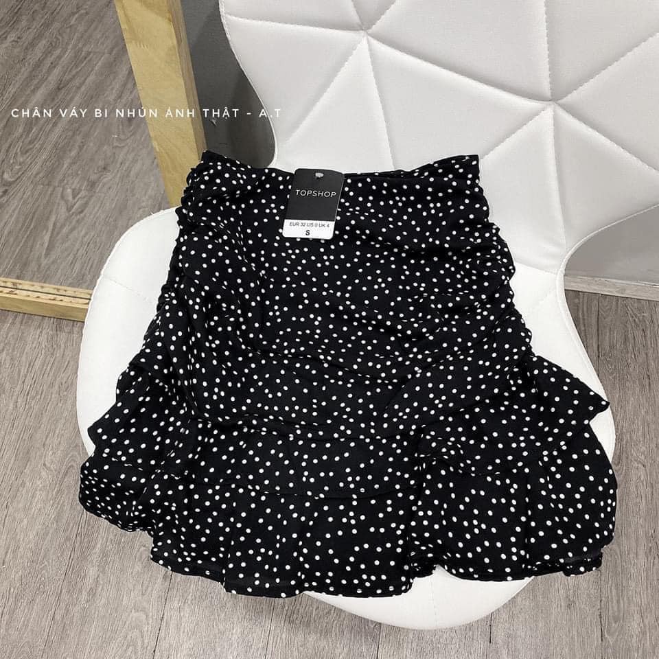 Chân váy chấm bi dúm tầng | BigBuy360 - bigbuy360.vn