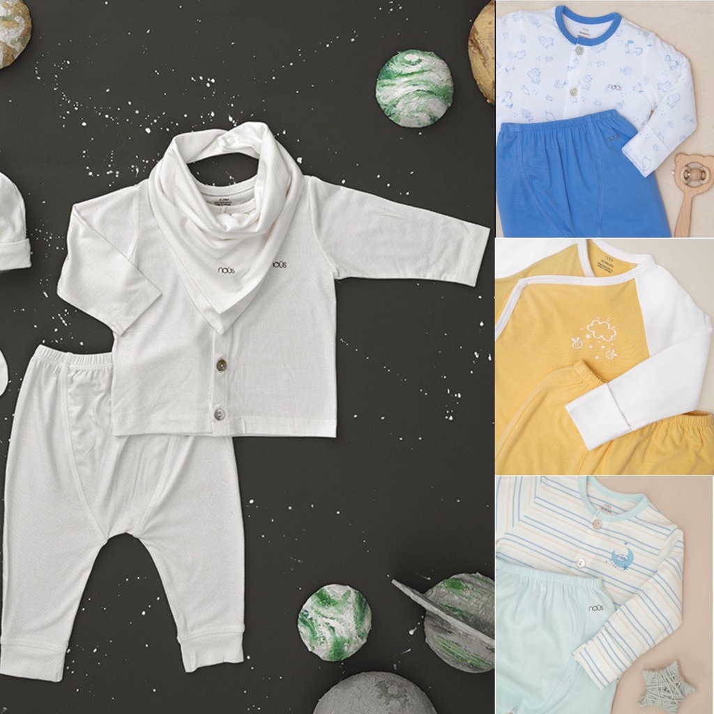 Nous -  Bộ cài thẳng Newborn chất Petit cho bé trai, bé gái sơ sinh