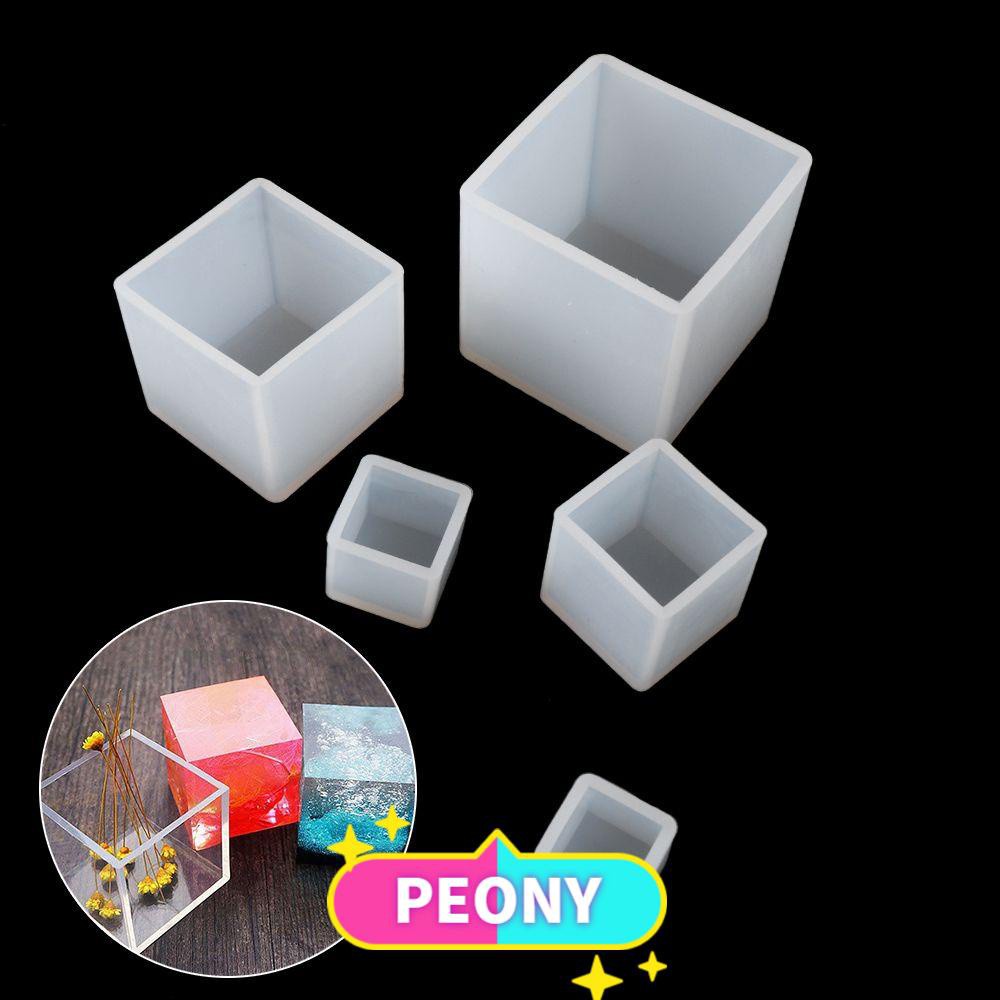 Khuôn silicon trong suốt hình vuông làm mặt dây chuyền epoxy resin Diy