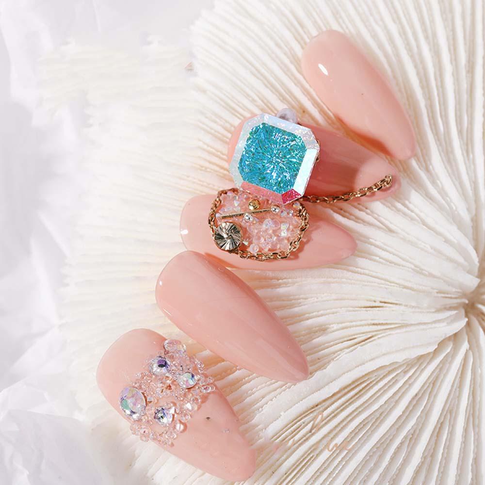 Miếng Dán Trang Trí Móng Tay 3D Xinh Xắn|Phụ Kiện Trang Trí Móng Tay Hình Lục Giác Lấp Lánh DIY