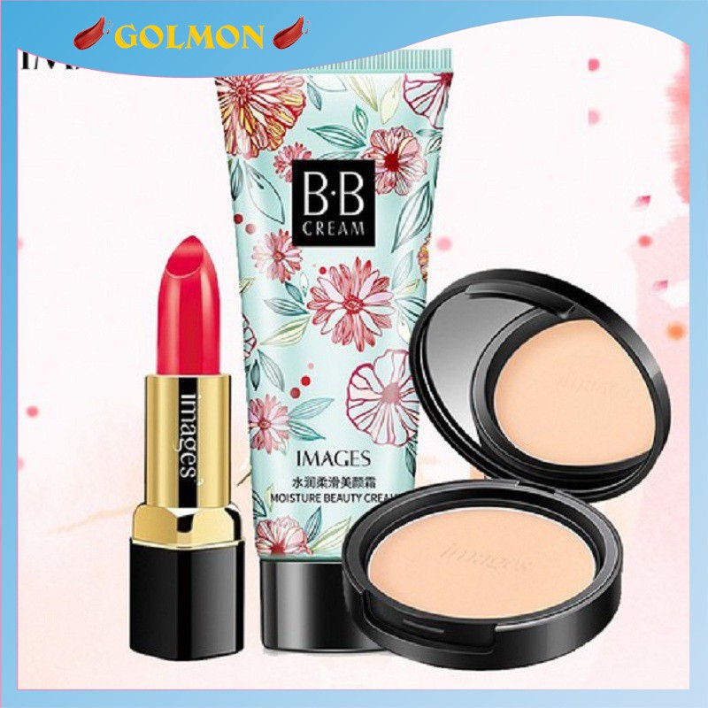 Bộ trang điểm IMAGES Son môi Dazzle + Phấn phủ kiềm dầu Cushion + Kem BB cream cho lớp make hoàn hảo GM-BTD-M301