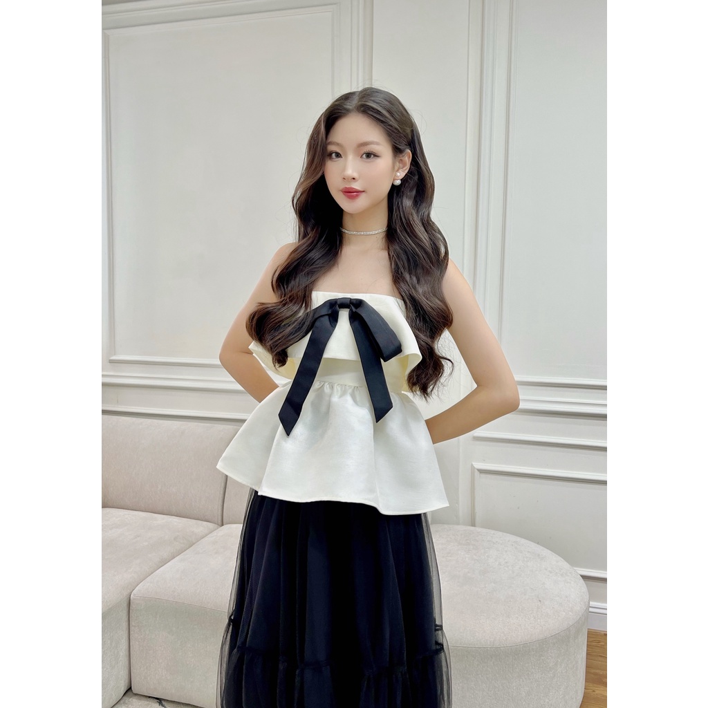 Somee studio Versailles midi skirt Chân váy midi lưới