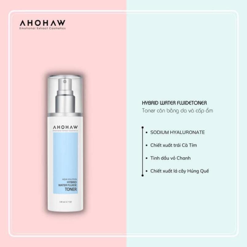 Toner cân bằng da và điều chỉnh độ ẩm HYBRID WATER FLUIDE TONER AHOHAW