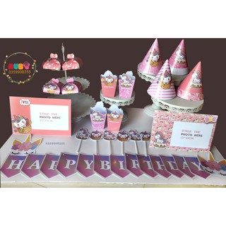Set trang trí sinh nhật để bàn mega UNICORN