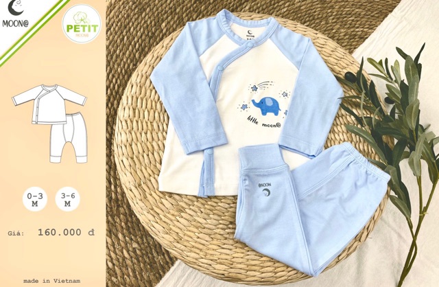 Bộ cài lệch dài tay petit Moon