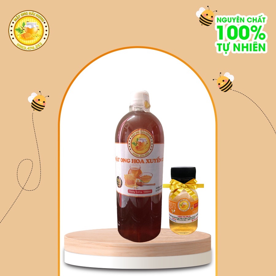 Mật ong nguyên chất hoa xuyến chi Hải Hưng 1000-500-330ml
