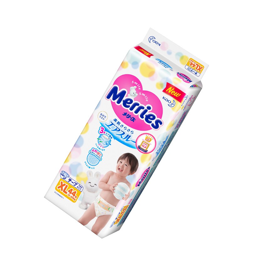 Tã/bỉm dán Merries size XL - 44 miếng (Cho bé 12 - 20 kg)