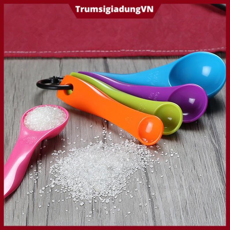 Bộ thìa đong, muỗng đong nhà bếp 5 món (set 5 cái) bằng nhựa an toàn