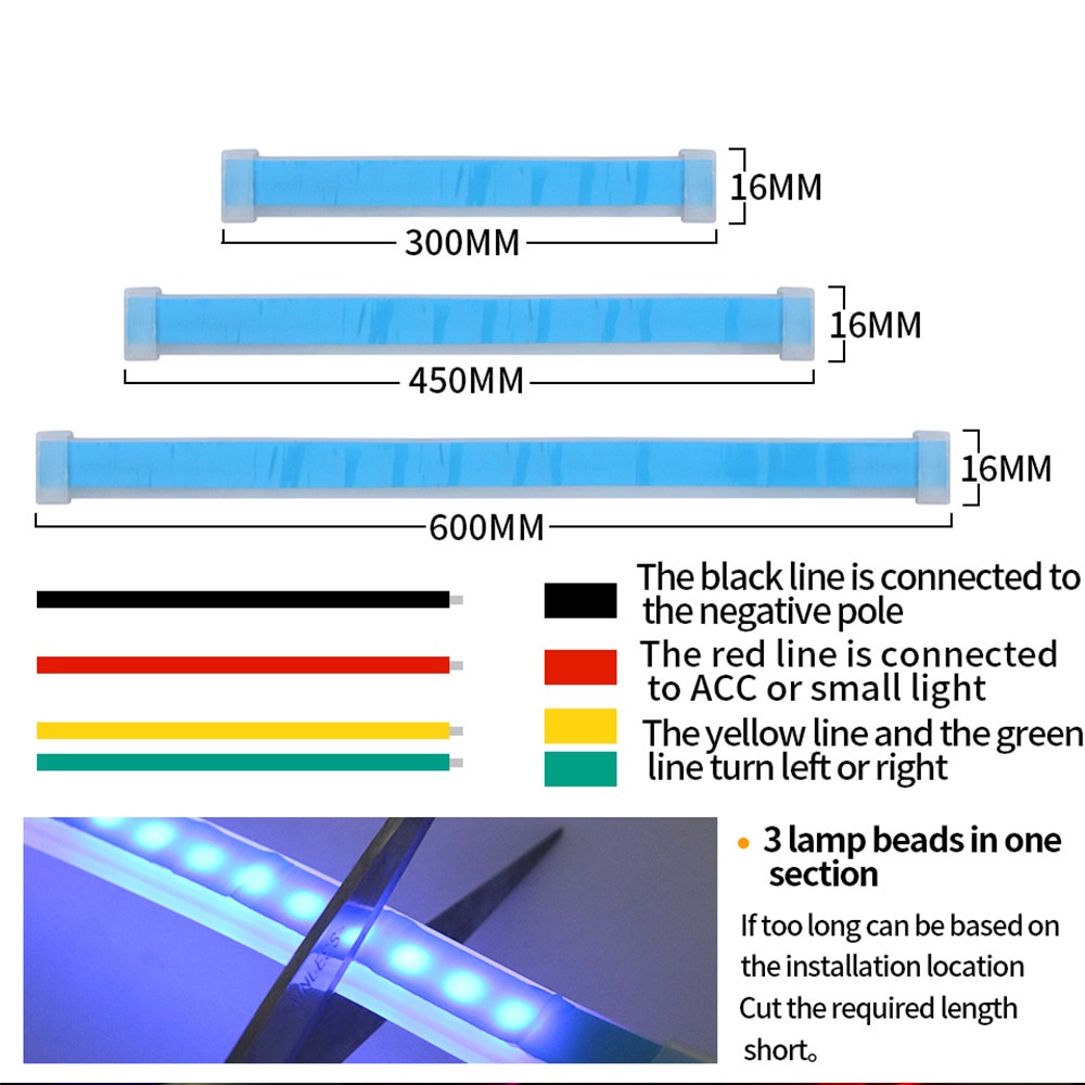 Bộ 2 Đèn LED Báo Rẽ Chạy Ban Ngày Hai Màu Sắc Dùng Cho Xe Hơi