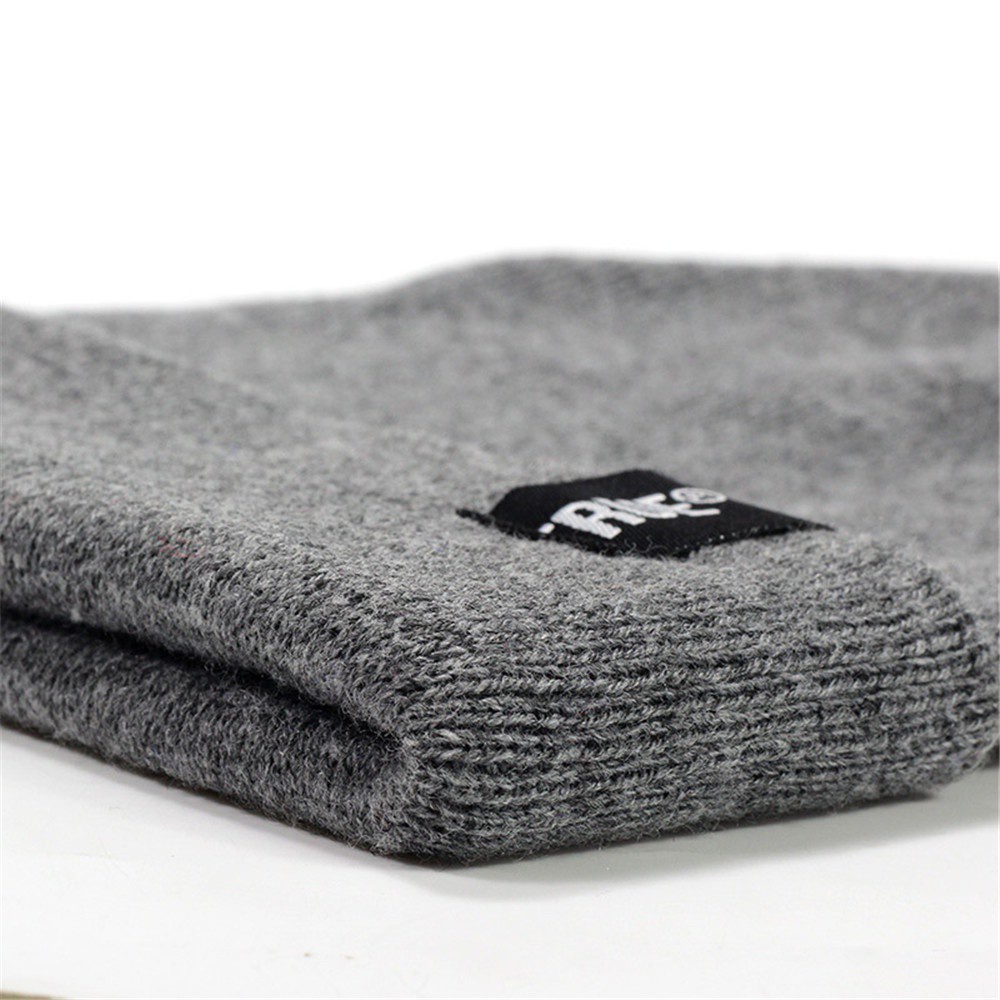 Mũ beanie dệt kim màu trơn giữ ấm mùa đông phong cách cổ điển cho nam nữ