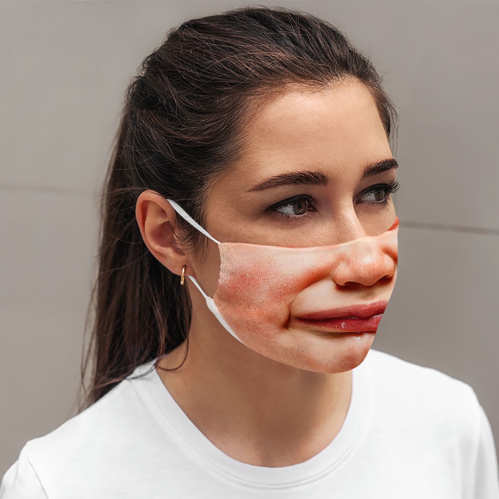 Khẩu trang lè lưỡi 3d hài thời trang mặt mặt người 36 CARTWELL phòng ô nhiễm ngăn bụi mịn bảo vệ toàn diện chất liệu vải
