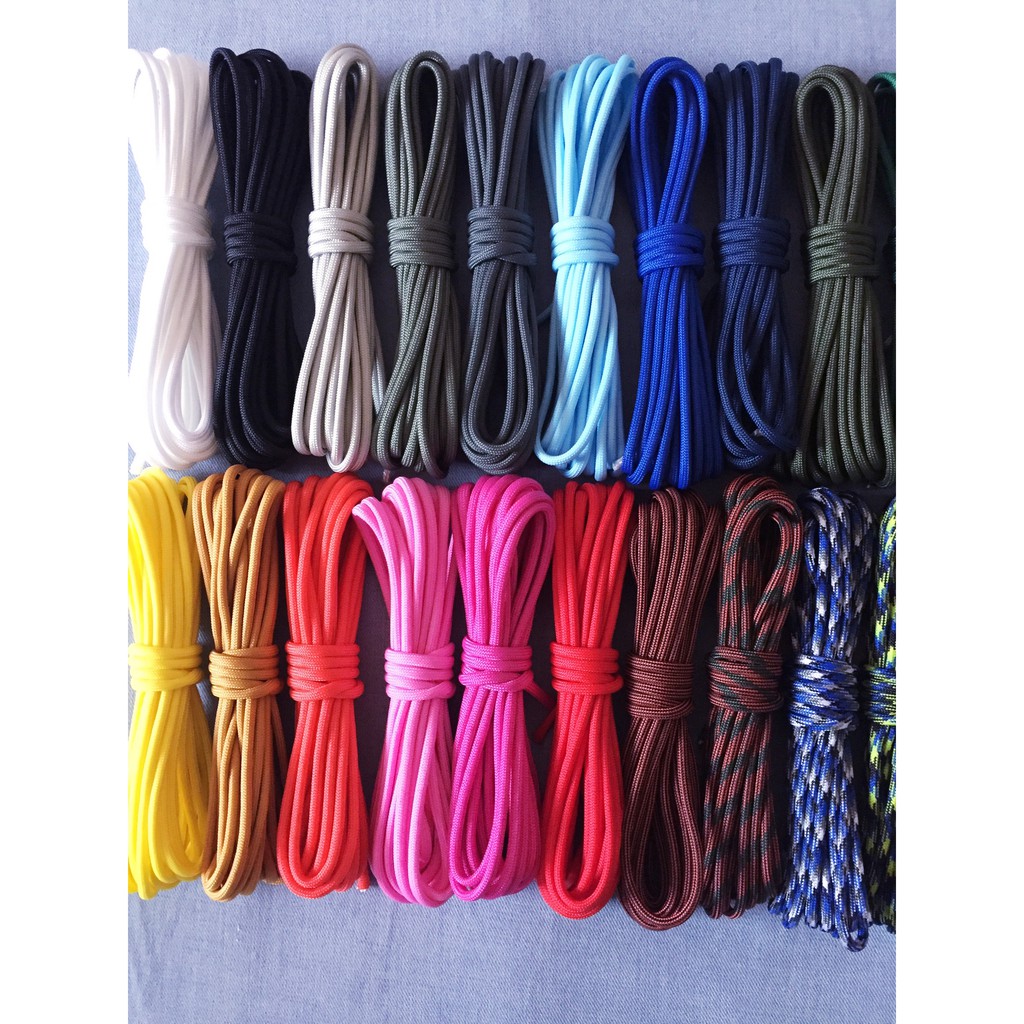 Dây dù Paracord 550lbs đường kính 4mm rất tròn cuộn 5m - từ màu 1 đến 20 | BigBuy360 - bigbuy360.vn