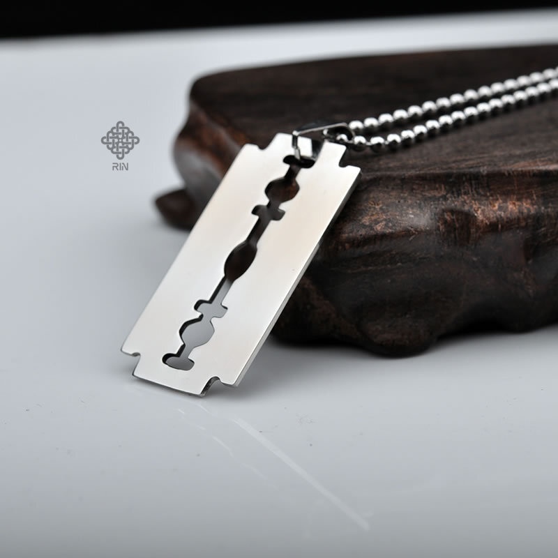 Mặt dây chuyền lưỡi lam, Phụ kiện trang sức Unisex cá tính thép không gỉ (titanium), trangsucmoiluatuoi.RIN