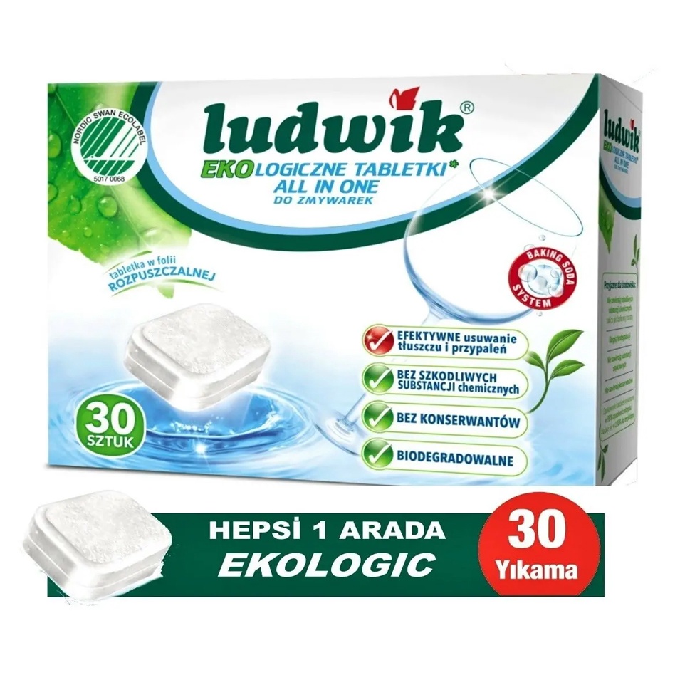 Viên Rửa Bát Ludwik Eco Hộp 30 Viên Hoàn Toàn Từ Thiên Nhiên - An Toàn Cho Sức Khỏe
