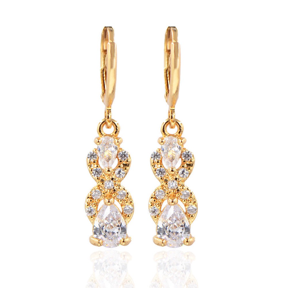 Hoa Tai Mạ Vàng Đính Đá Sang Trọng Cho Nữ