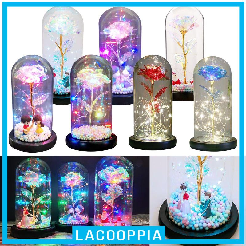 Đèn LED hình hoa hồng trong lồng kính phong cách vòm trong suốt,Quà Giáng sinh,Quà ngày lễ tình nhân