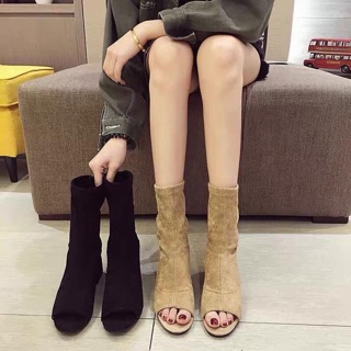 Boot cao cổ da lộn nữ